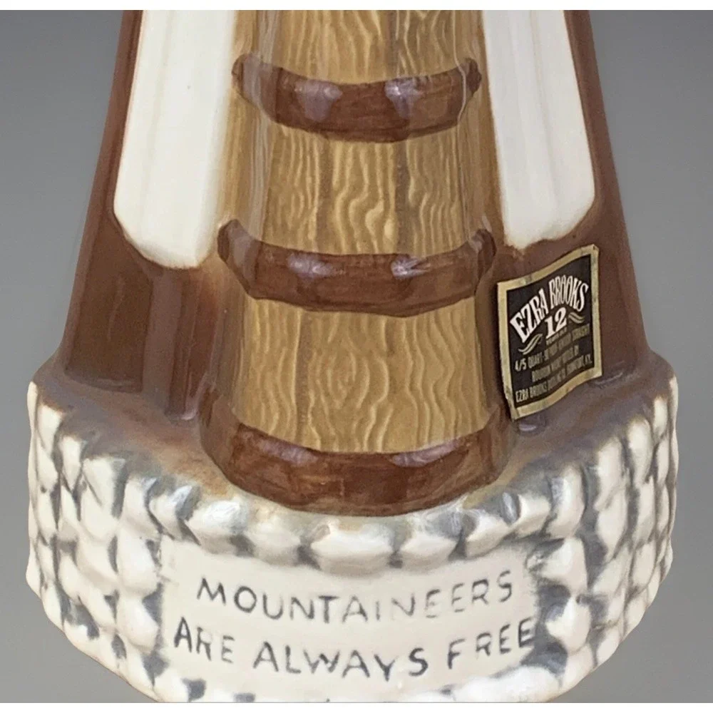 Vintage 1972 Whiskey Decanter Ezra Brooks Heritage China Mountaineer Woman RH-32